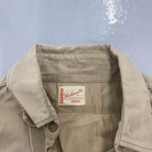 Vintage 50s Spiegel Tan Sanforized Cotton Canvas Work Shirt - Picture 5 of 5